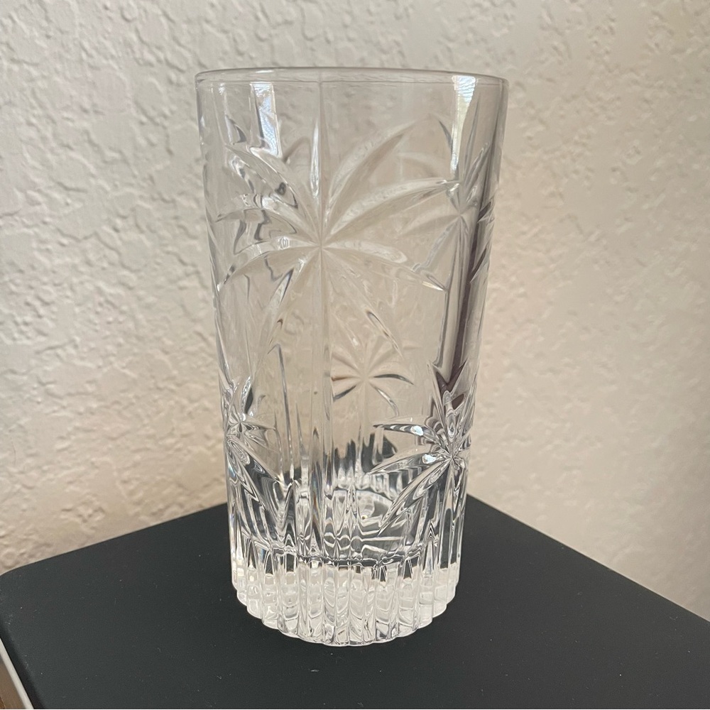Shannon Crystal Godinger South Beach Palm Trees Tumbler Glass